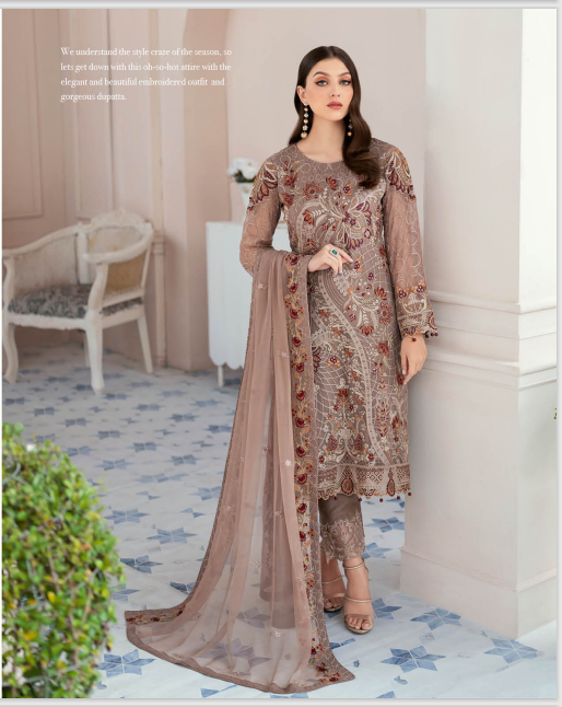 Rangoon by Ramsha unstitched Embroidered Chiffon Luxury - D 905