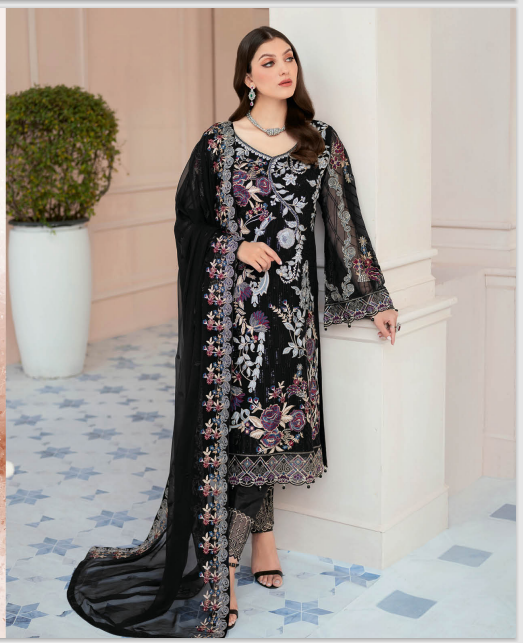 Rangoon by Ramsha unstitched Embroidered Chiffon Luxury - D 906