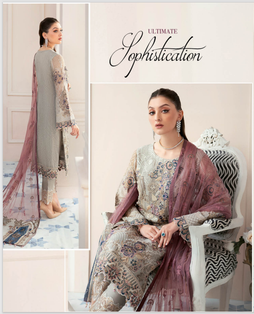 Rangoon by Ramsha unstitched Embroidered Chiffon Luxury - D 907