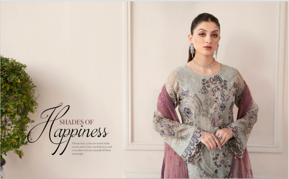 Rangoon by Ramsha unstitched Embroidered Chiffon Luxury - D 907