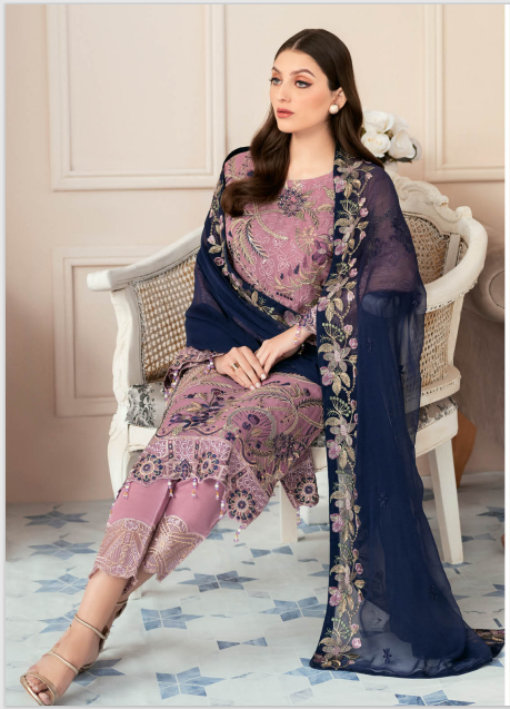 Rangoon by Ramsha unstitched Embroidered Chiffon Luxury - D 910