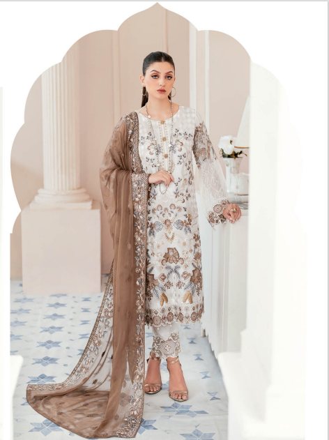 Rangoon by Ramsha unstitched Embroidered Chiffon Luxury - D 911