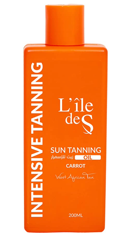L'ile deS Intensive Carrot Tanning Oil, Hypoallergenic & Water Resistant Moisturizing Tanning Oil, Organic Shea Butter & Carrot Oil, 200 ml