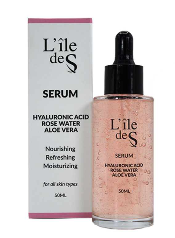 L'ile De S Hyaluronic Acid Serum with Rose Water and Aloe Vera, 50ml