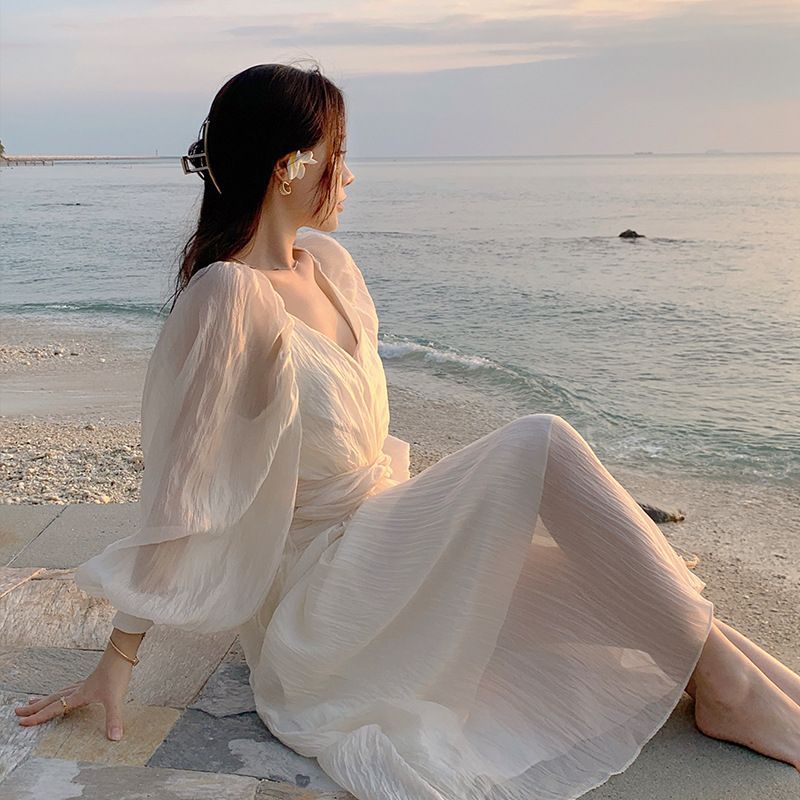 Designer Plain Dress in Chiffon