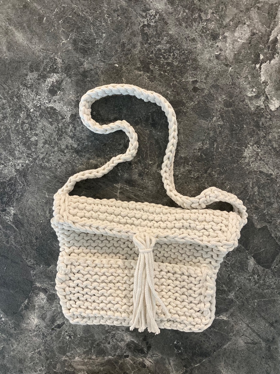 White crochet  mini crossbody