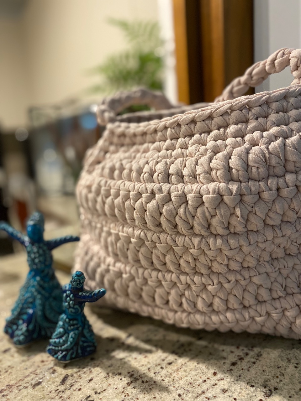 Plain Beige Crochet Bag